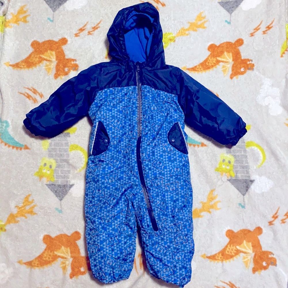 Lupilu 18-24 month snow bib blue with bears EUC